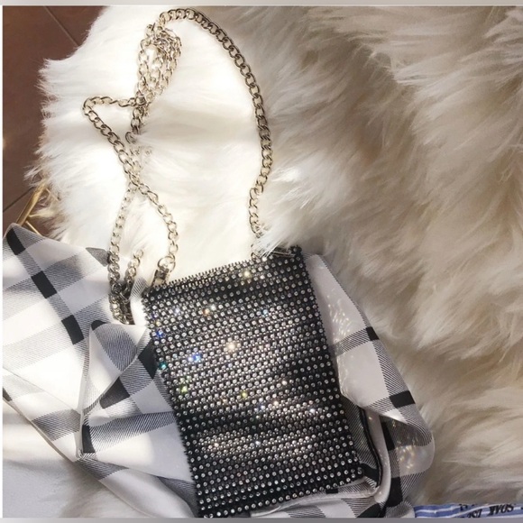 Rhinestone Mesh Crossbody Bag - NIP - Picture 2 of 6